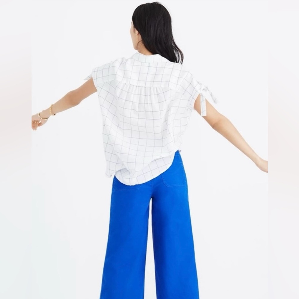 ❤️Madewell blouse, windowpane, short sleeve, size S - Picture 2 of 5